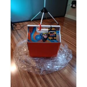 NARUTO SHIPPUDEN Naruto Uzumaki  x Igloo  Cooler NWT Orange Push Button Anime